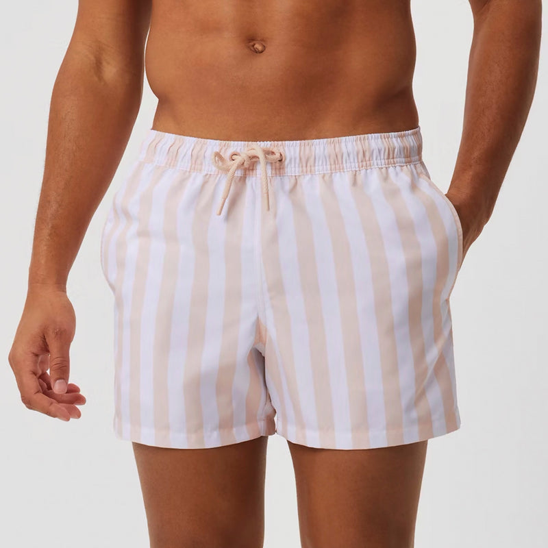 Loose Fitting Print Swimming Trunks With Pocket For Men