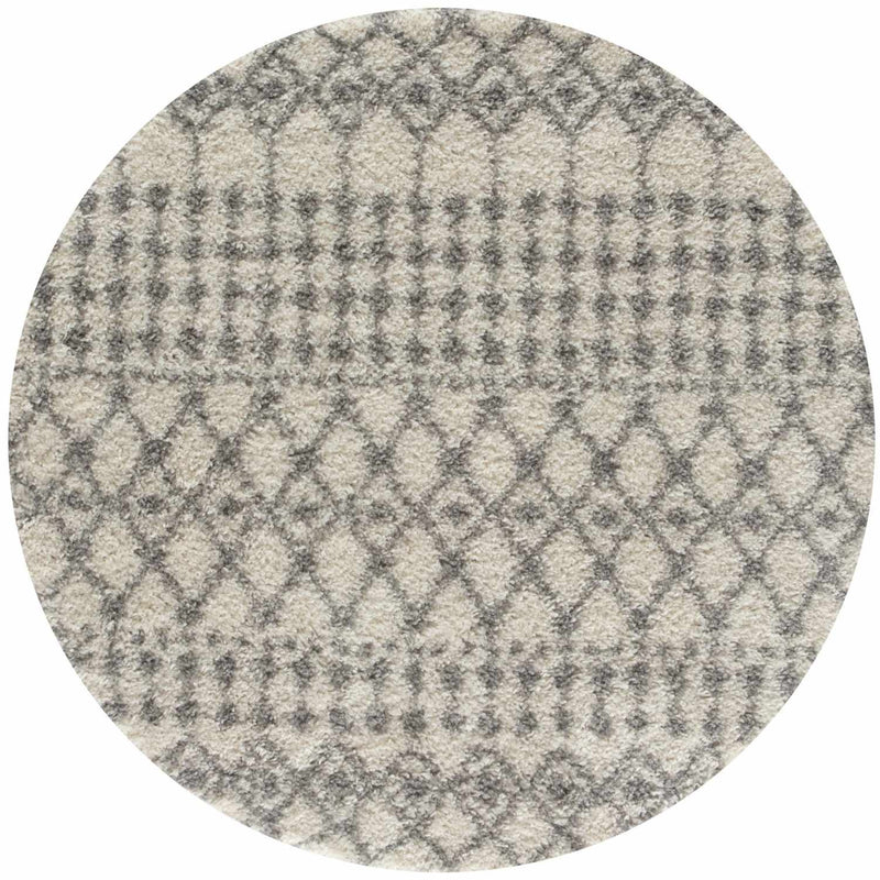 Moroccan Ivory Grey Shaggy Rug | 1000