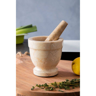 Champagne Marble Mortar and Pestle | Himaya