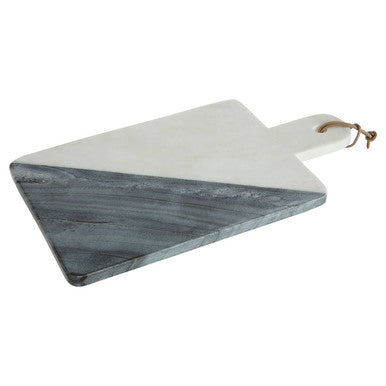 White and Grey Marble Paddle Chopping and Serving Board | Bulgari