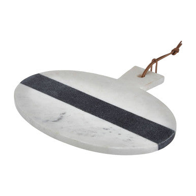 White and Grey Marble Round Paddle Board | Bulgari