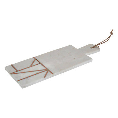 White Marble and Copper Inlay Paddle Board | Monzaro