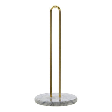 White Marble and Brass Kitchen Roll Holder | Delphine