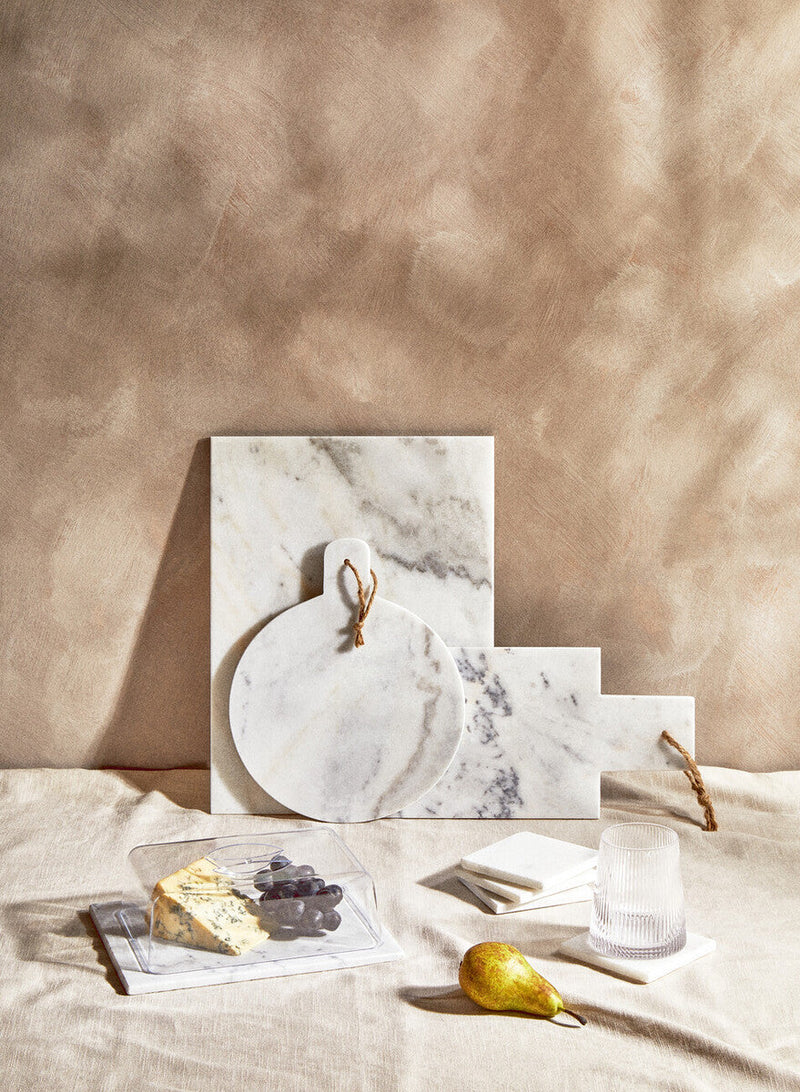 Round Marble Paddle Chopping and Serving Board | Kindia