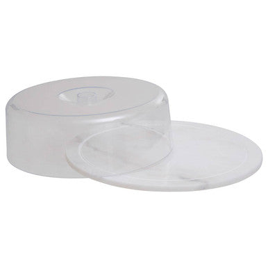 White Marble Cake Board with Domed Lid | Kindia