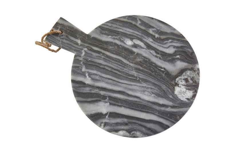 Grey Marble Round Paddle Serving Board | Marmore