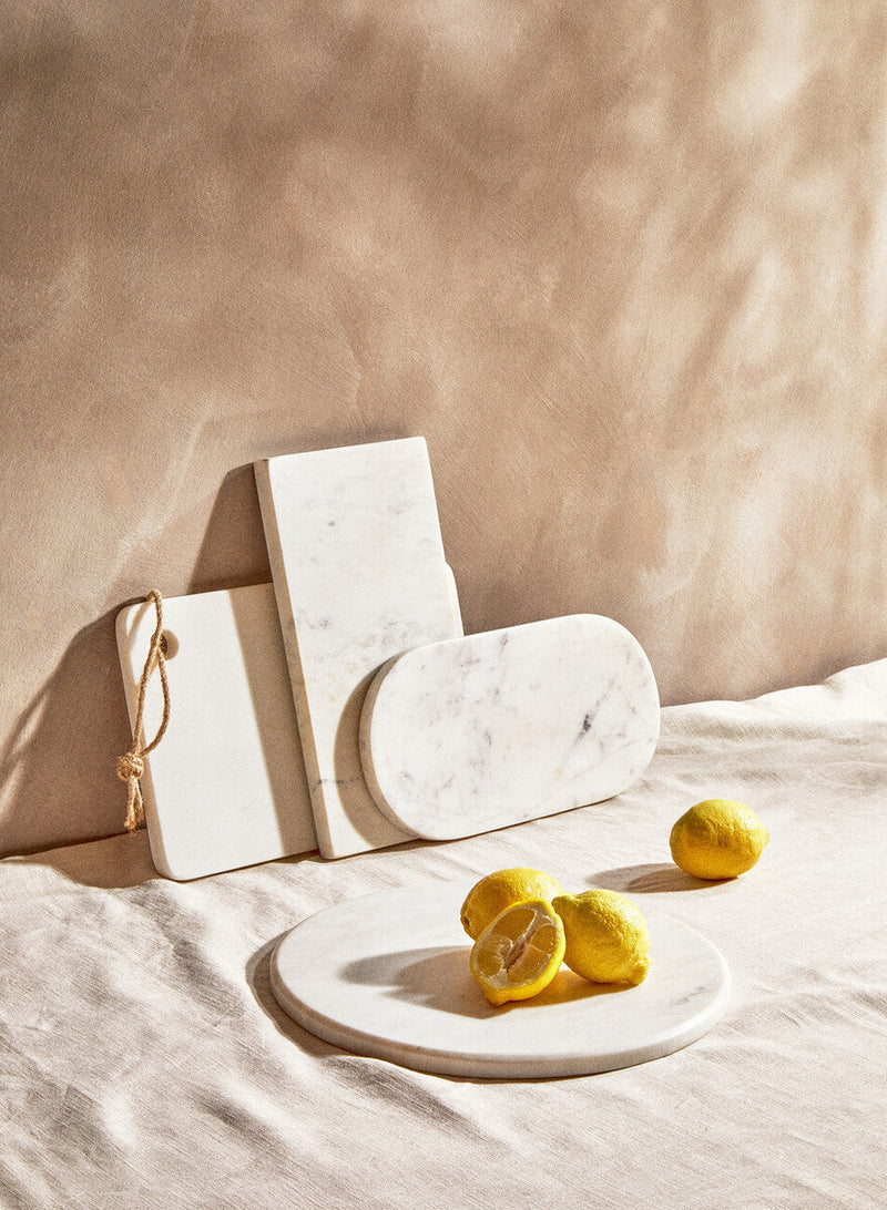 White Marble Rectangular Chopping or Serving Board | Salerno