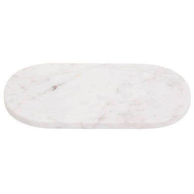 Oblong White Marble Serving Board | Kindia
