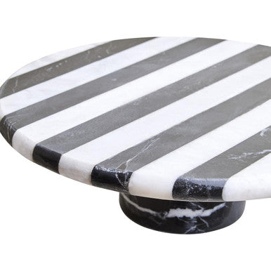 Large Black and White Marble Cake Stand | Soma