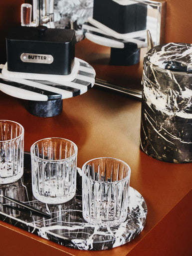 Small Black and White Marble Round Cake Stand | Soma