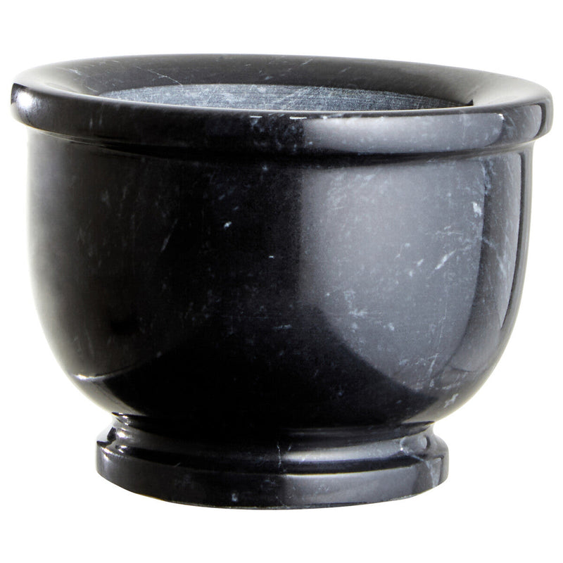 Black Marble Mortar and Pestle with Rim | Marmore