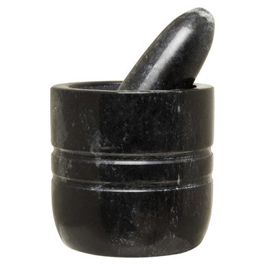 Black Marble Textured Mortar and Pestle | Marmore