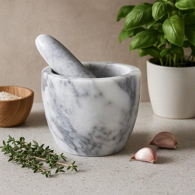 Grey Marble Tapered Mortar and Pestle | Salerno