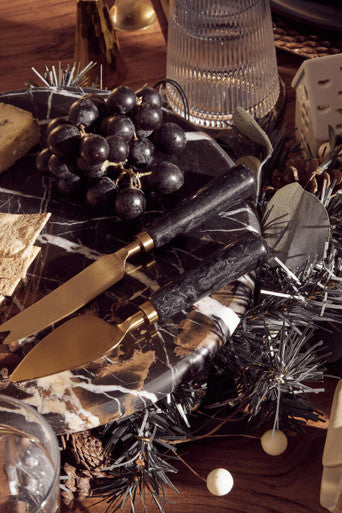 Black and Gold Marble Cake Stand | Marmore
