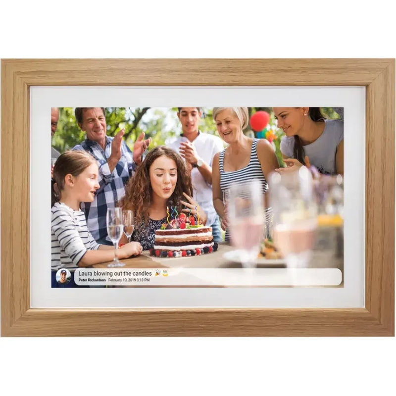 Inov8 10" Digital Frame with Frameo - White/Light Oak