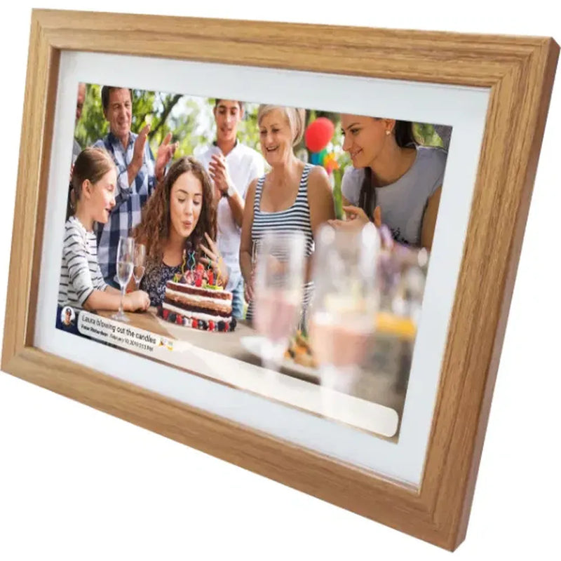 Inov8 10" Digital Frame with Frameo - White/Light Oak