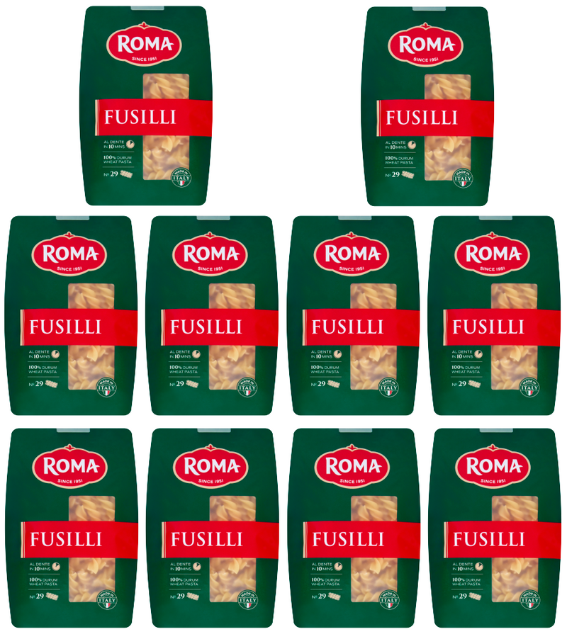 10 x Roma Fusilli Pasta 500G