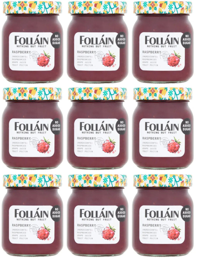 9 x Folláin Nothing But Fruit Raspberry 340G