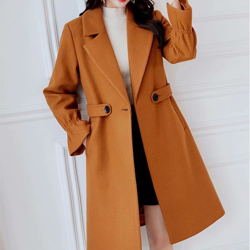 Women's woolen coat mid-length