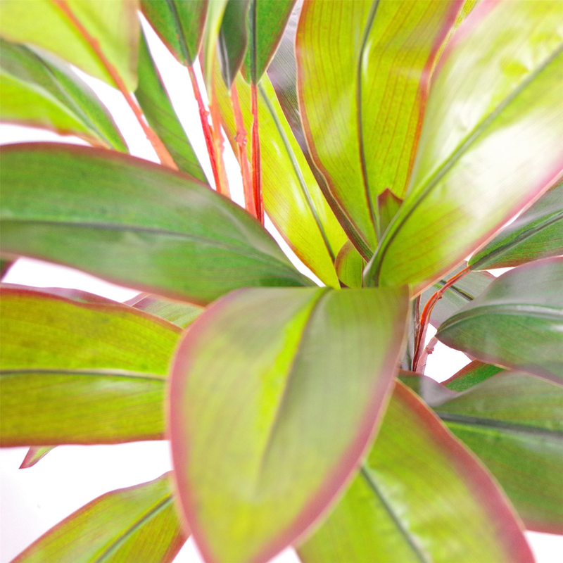 100cm Artificial Potted Dracaena Tropical Plant with Gold Metal Planter - InStock