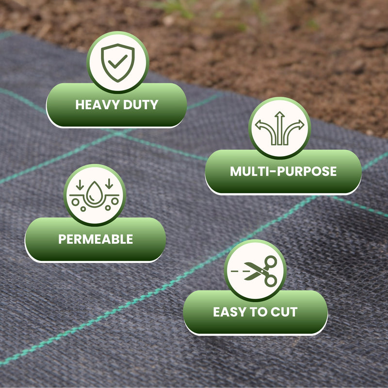 3 Pack Heavy Duty Weed Control Fabric Membrane 1m x 10m