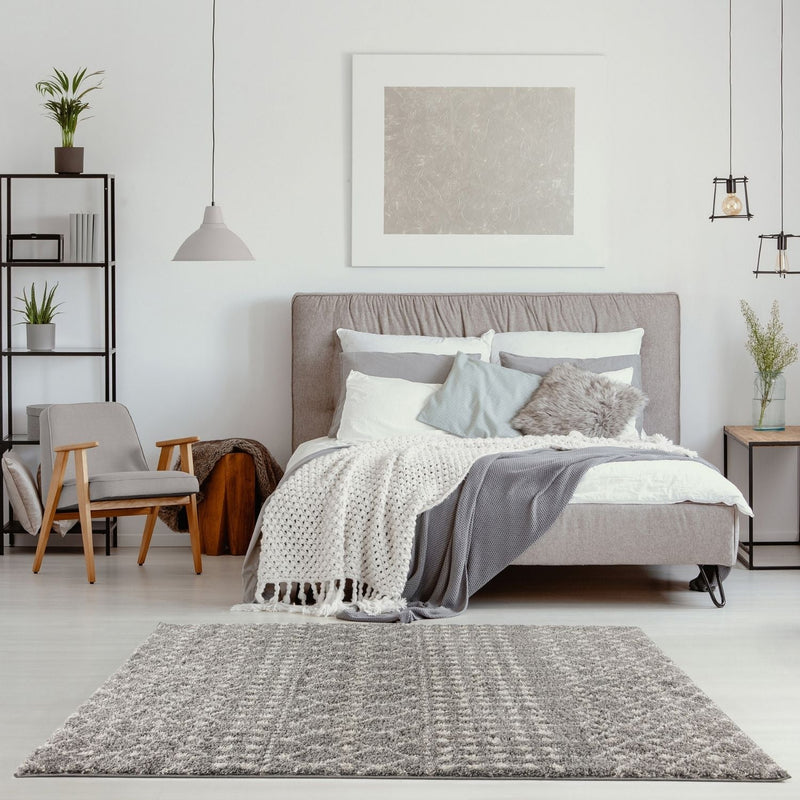 Moroccan Grey Shaggy Rug | 1010