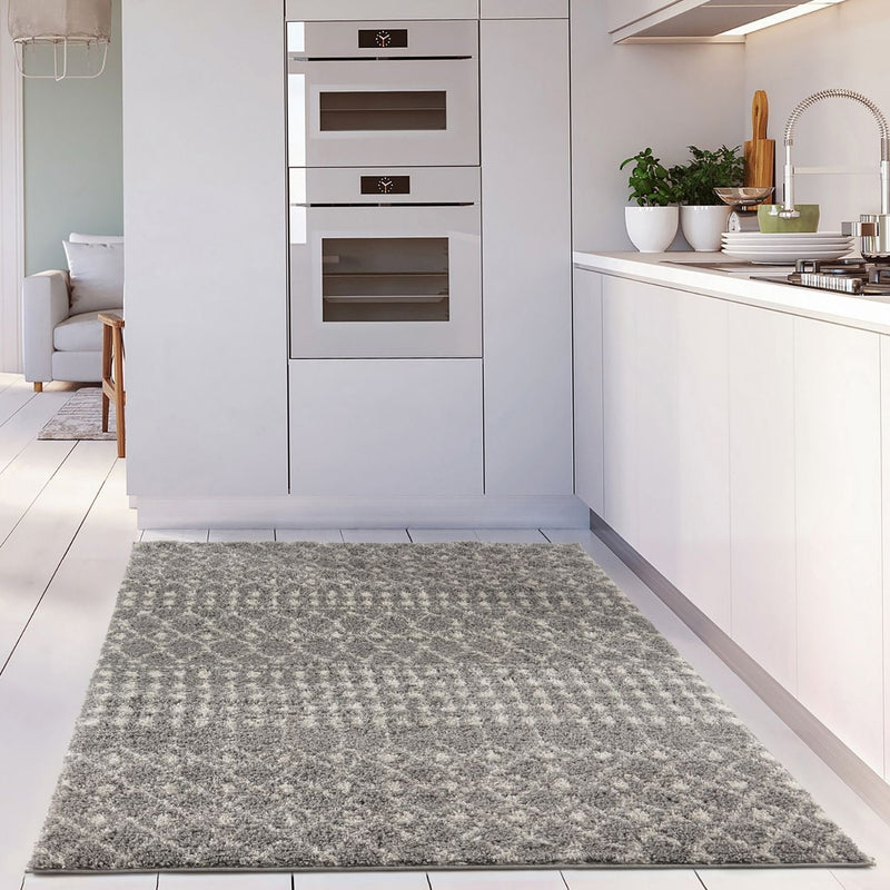 Moroccan Grey Shaggy Rug | 1010