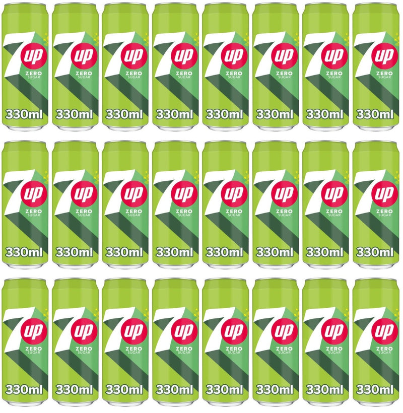 24 x 7Up Zero Sugar Can 330Ml