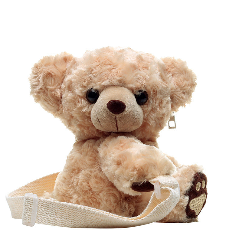 Creative Teddy Bear Chain Plush One Shoulder Messenger Bag