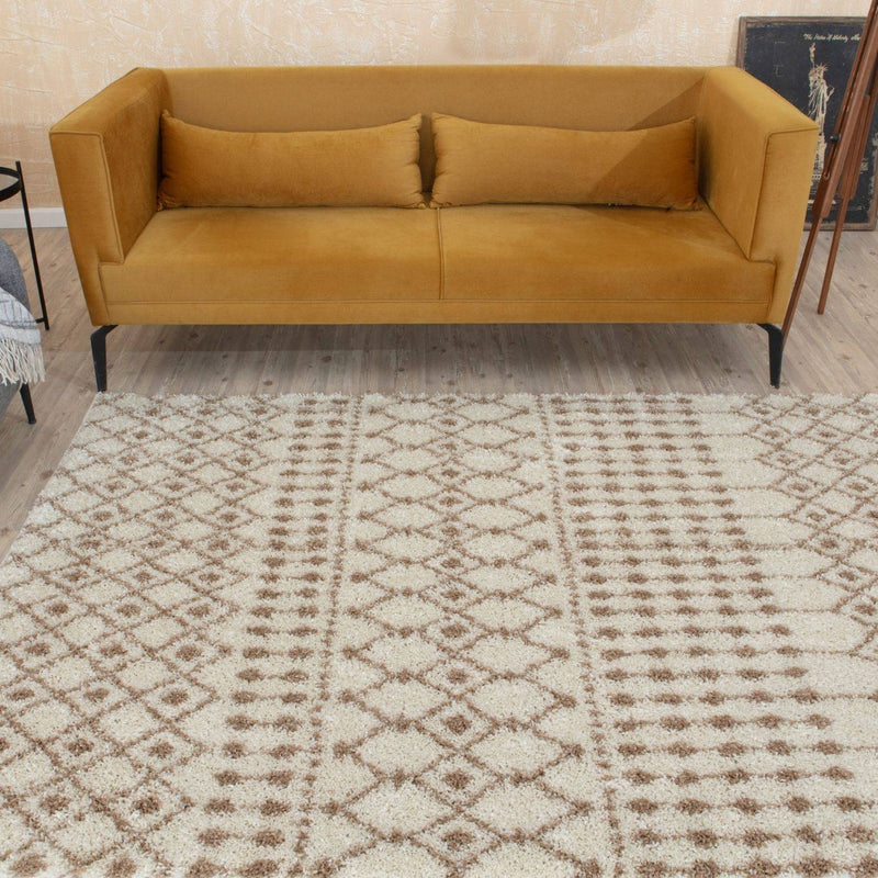 Moroccan Ivory Beige Shaggy Rug | 1030