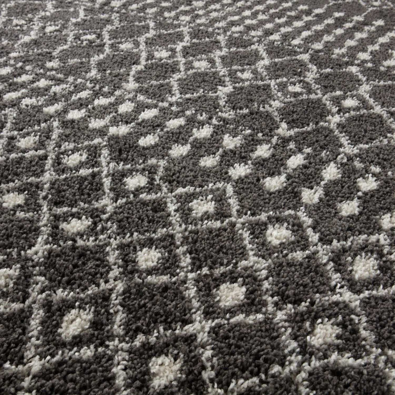 Moroccan Dark Grey Shaggy Rug | 1040