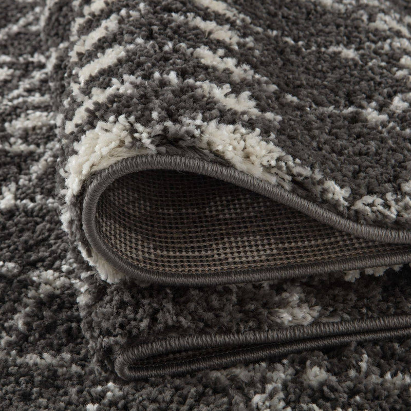 Moroccan Dark Grey Shaggy Rug | 1040