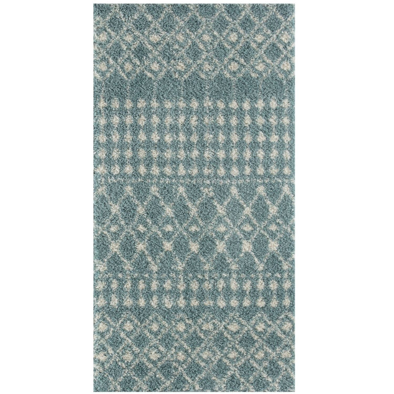 Moroccan Duck Egg Blue Shaggy Rug | 1050