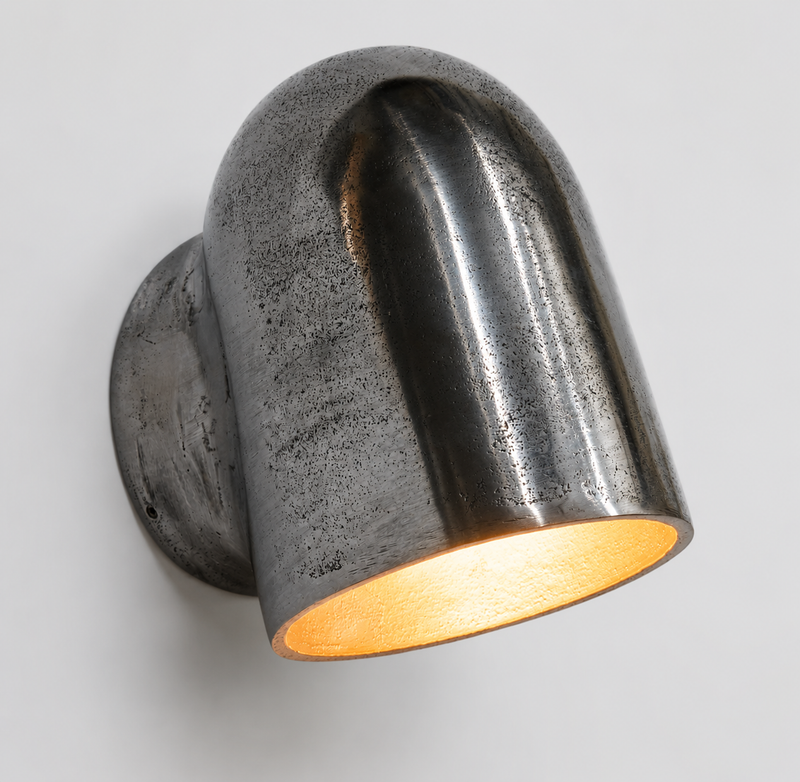 Hopton ~ Pewter Mast Down Light Solid Cast Wall Sconce