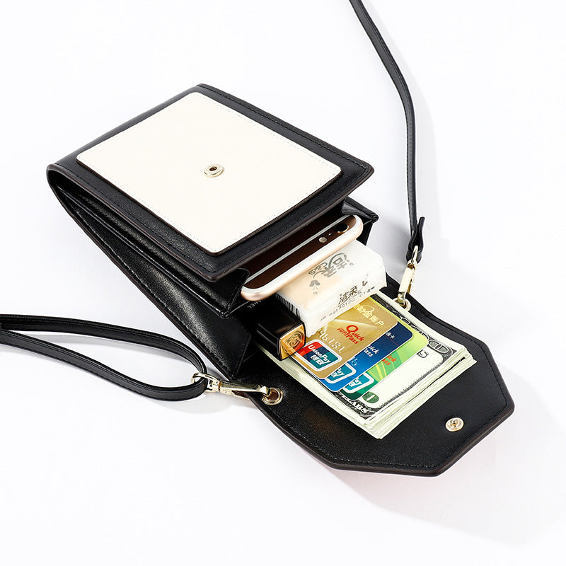 Contrast color vertical mobile phone bag