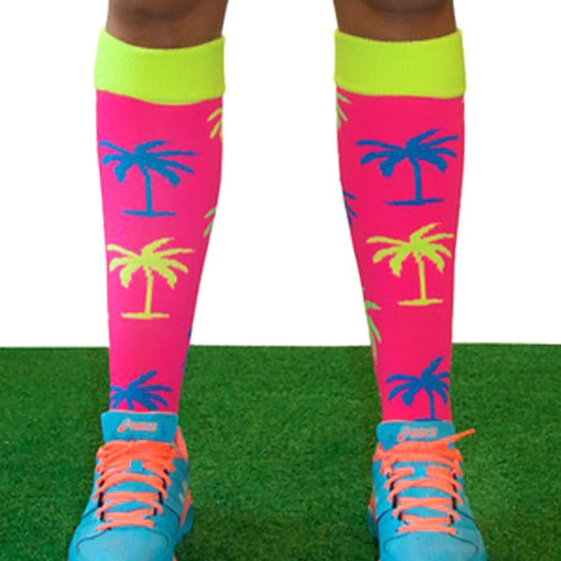 1 Pack Adults & Kids Knee High Fun Patterned Hockey Socks - Mint Flamingo