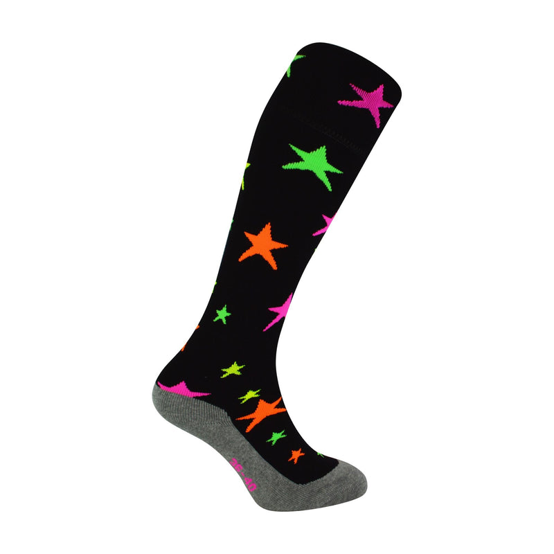 1 Pack Adults & Kids Knee High Fun Patterned Hockey Socks - Disco Stars