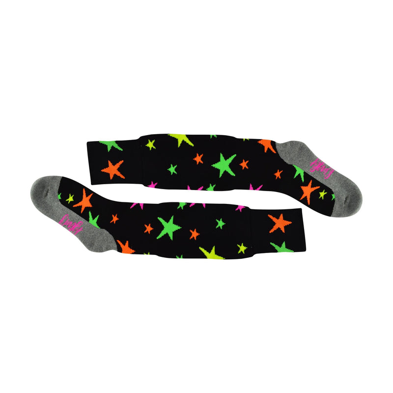 1 Pack Adults & Kids Knee High Fun Patterned Hockey Socks - Disco Stars