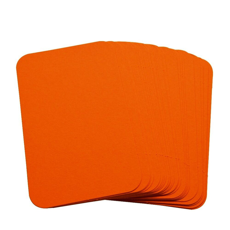 50 x Orange Rounded Corner Blank Business Cards – 260gsm – Stamp, Write or Print