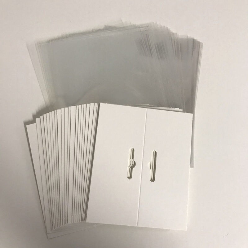 100 Header Cards With Free Bags. Euro Slot, Blank Shop Product Display Packaging