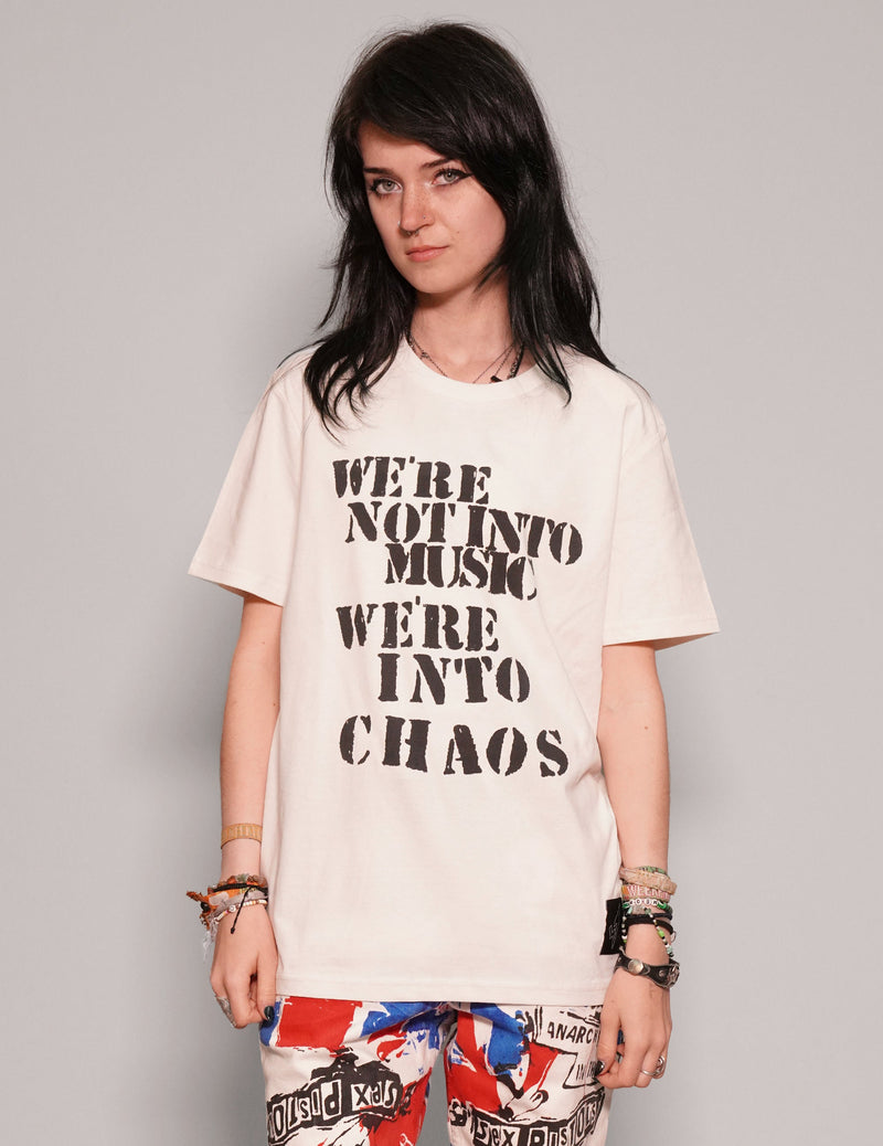 'We're Into Chaos' T-Shirt in Ecru