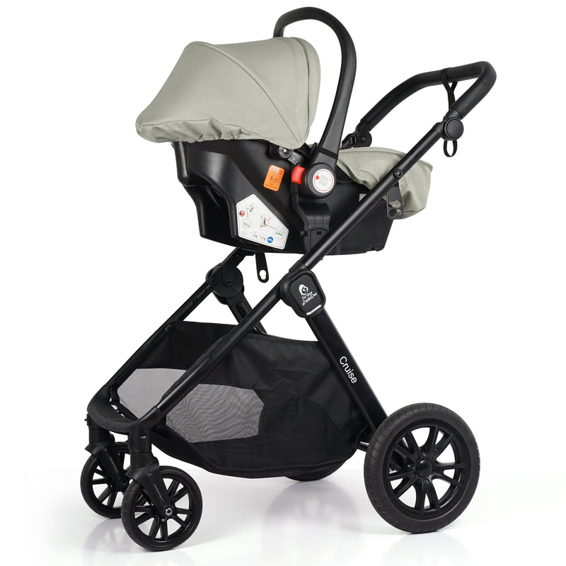 For Your Little One Cruise 3 In 1 Travel System With Car Seat - Pebble Sage (Free Cupholder And Seat Liner Included!)