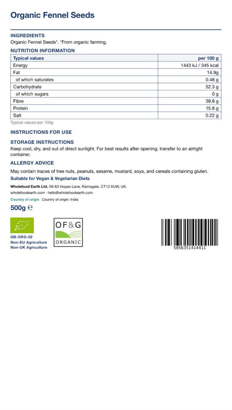 Organic Fennel Seeds
