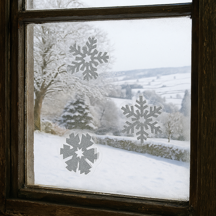 3D Snowflakes Stickers (set of 13)