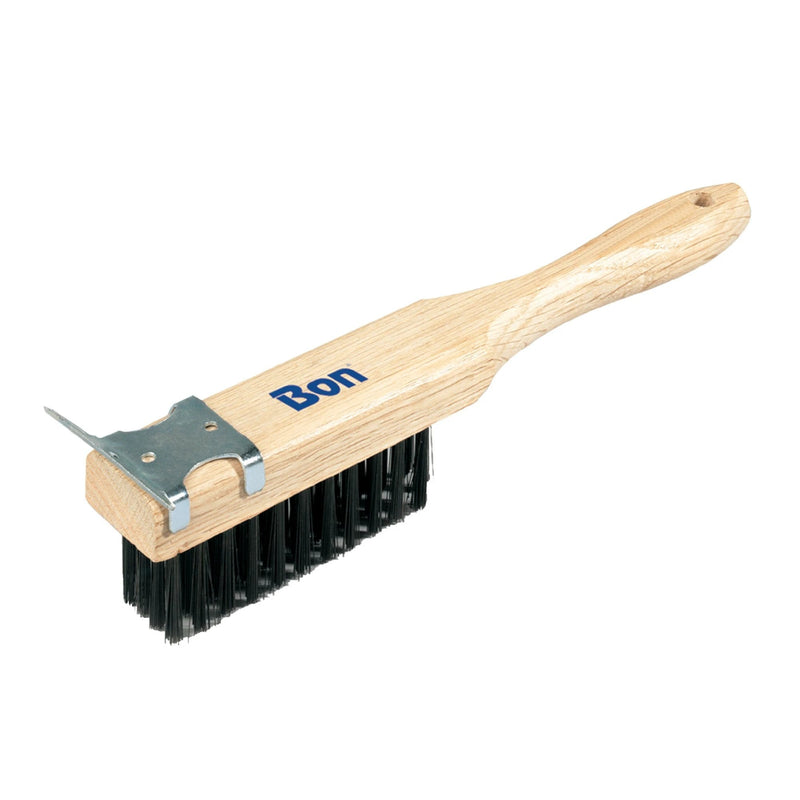 Bon Tool Straight Handle Wire Brush with Scraper (11-217)