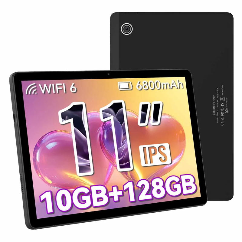 11 Inch Tablet Android 14 HD IPS Display Computer, 10GB RAM, 64GB Storage WiFi