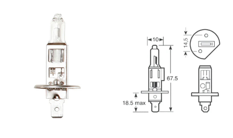 IllumiNite H1 Ice White Main Beam Bulb Upgrade – 6500K Bright White (448 | P14.5s)
