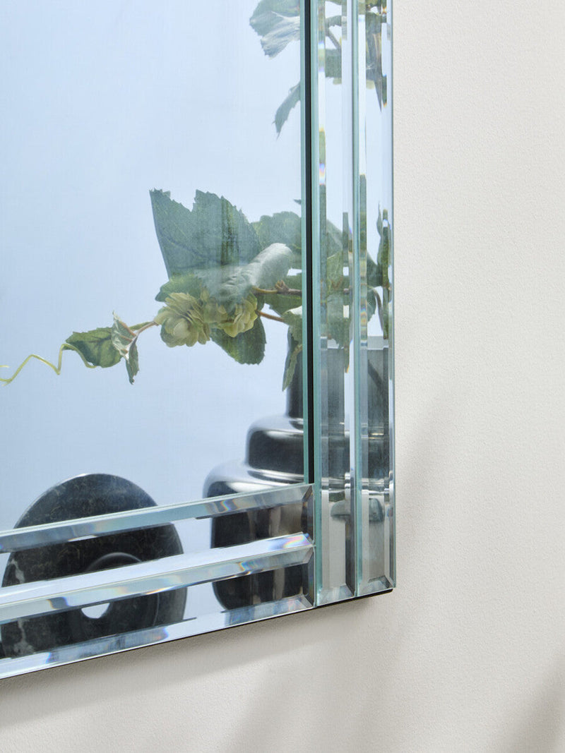 Bevelled Edge Wall Mirror with Double Line Frame | Milania