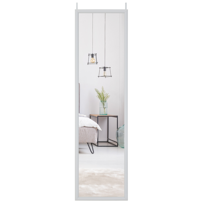 White Plastic Frame Over Door Mirror | Mize