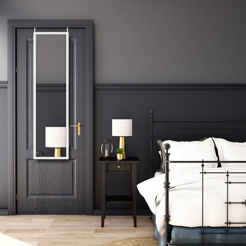 White Plastic Frame Over Door Mirror | Mize
